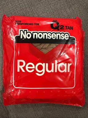 No Nonsense Regular Pantyhose - Tan - Size Q2 - NWT!! nylon reinforced stockings